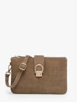 Shoulder Bag Equestre Croco Leather Etrier Beige equestre croco EECQ0143-vue-porte