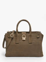 Satchel M Equestre Croco Leather Etrier Beige equestre croco EEQC142M-vue-porte